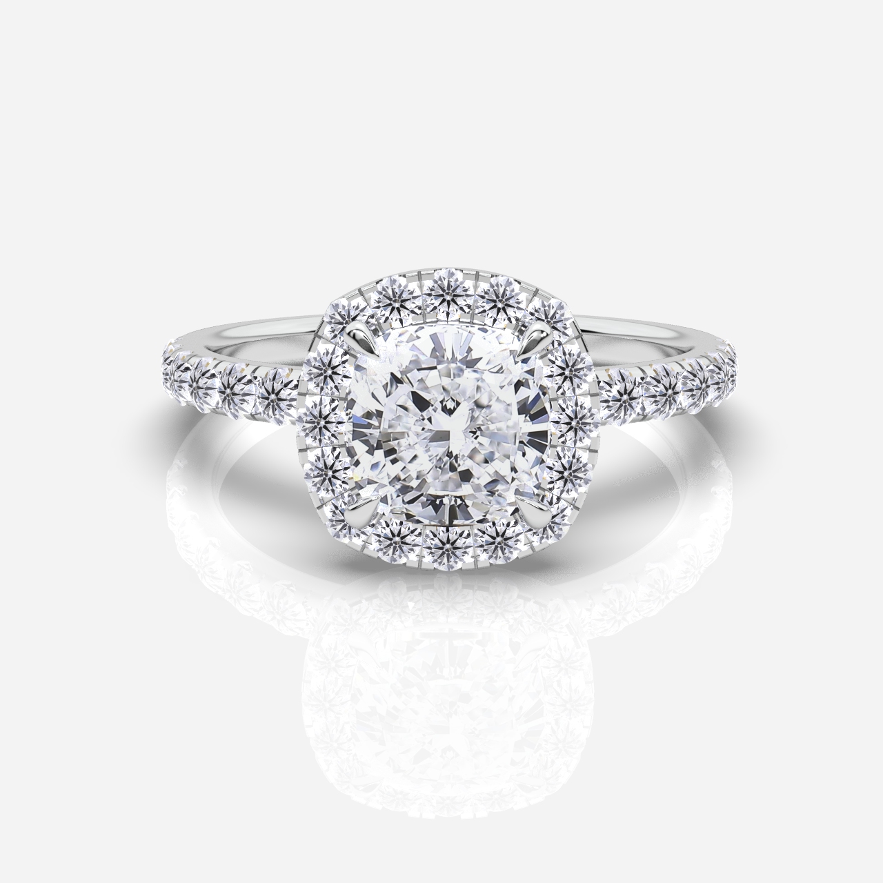 Juliette Halo and Diamond Shoulders Cushion